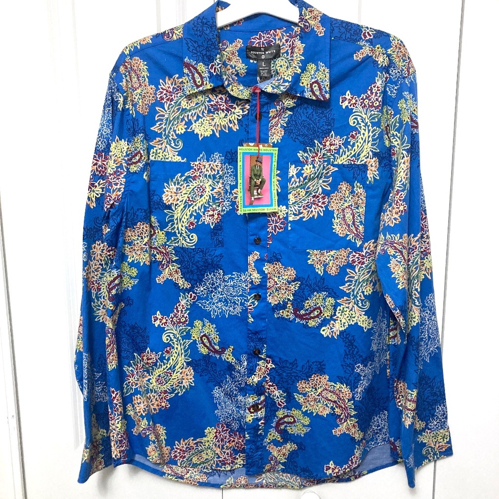 Houston White for Target Men's Paisley Button-Down Long Sleeve Shirt NWT